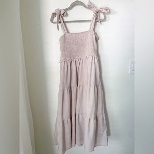 Tie Shoulder Midi Dress